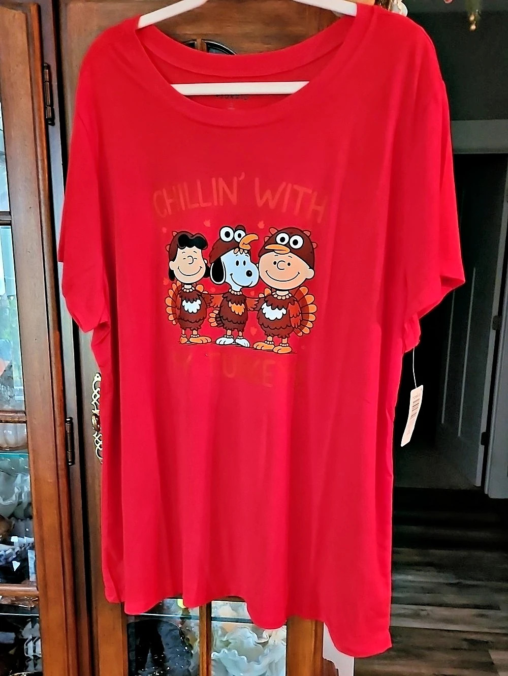 Peanuts Turkey Graphic Tee in Red NWT